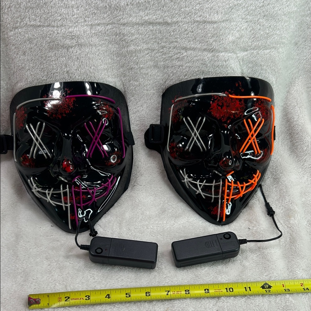 Source Unknown LED Halloween Masks - Black with Orange and Purple